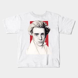 Danish Philosopher Søren Kierkegaard illustration Kids T-Shirt